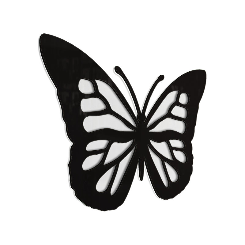 Butterfly Silhouette Acrylic Wall Decor, Black Gloss