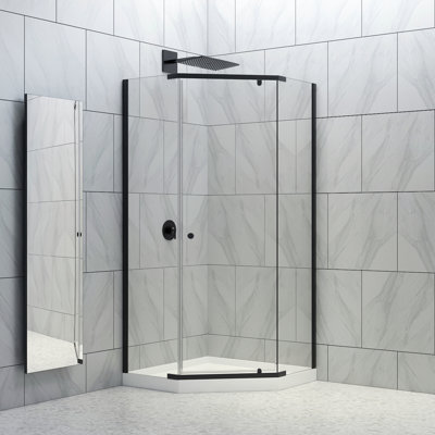 Cabine de douche ronde à gauche / à gauche 36 po x H 75 po