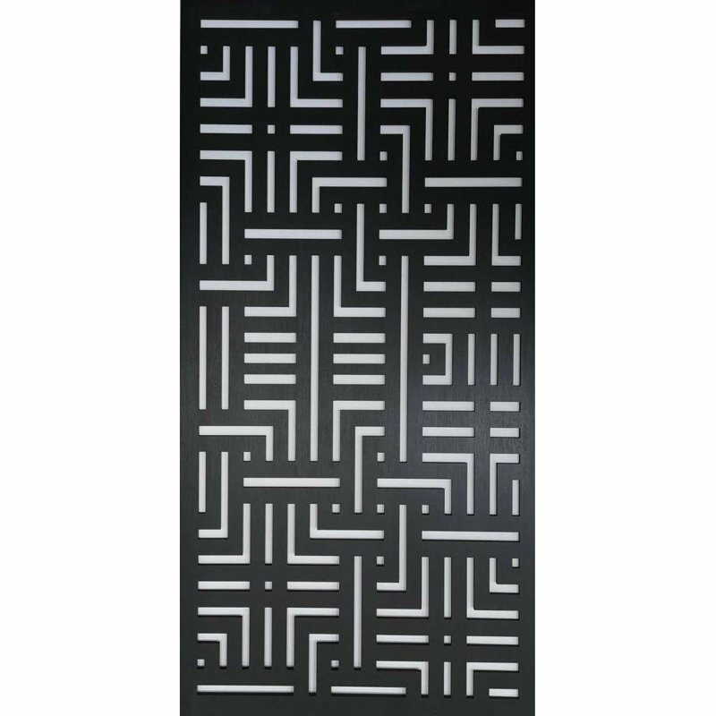 Écran d'intimité décoratif en PVC Labyrinth 3 pi x 6 pi, Noir