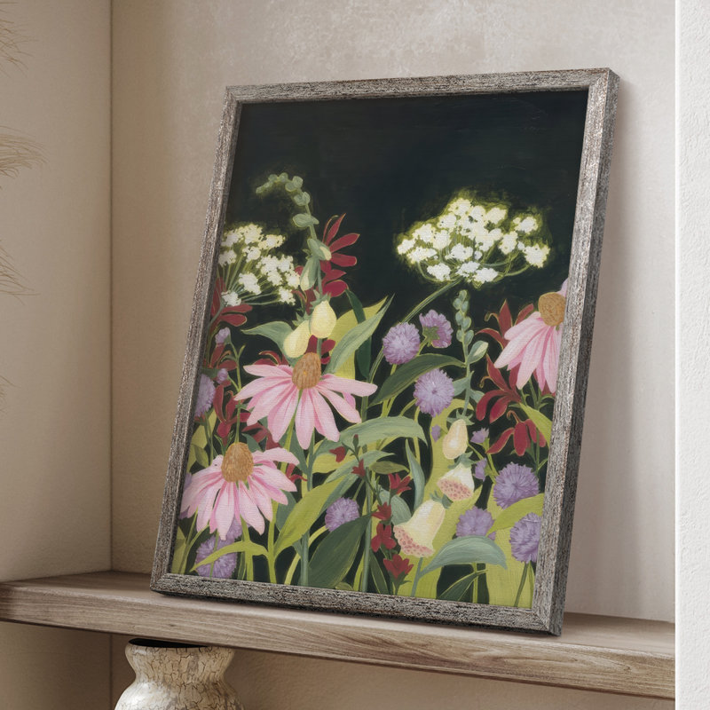 Impression encadrée Moonlit Wildflowers II - bois massif, H 30 po x l 24 po