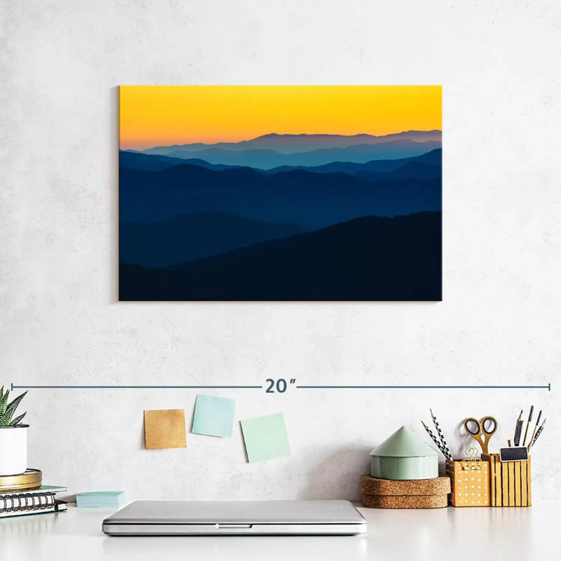 Abstrait lever de soleil, H 8 po x l 12 po