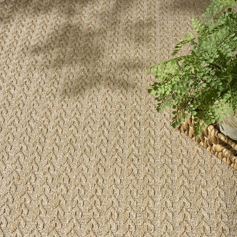 Tapis d'extérieur Cantara, Rectangulaire 4 pi x 6 pi, Brun clair / taupe