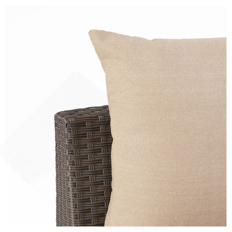 SINGLE SOFA, Beige Cushion/Brown Frame
