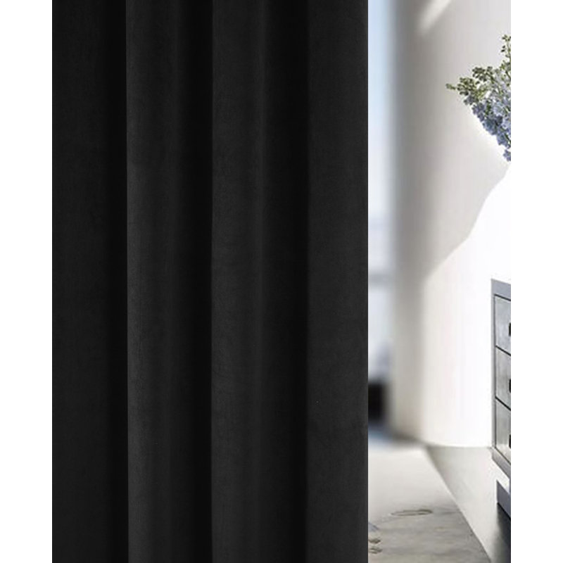 Ahnylah Blackout Curtain Pair, 117cm Width x 137cm Drop, Black