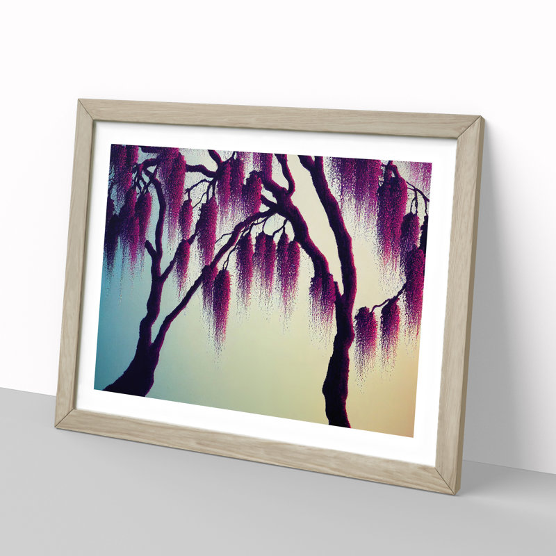 Dashing Weeping Willow Trees - Framed Print, Oak Framed, 46cm H x 64cm W x 2cm D