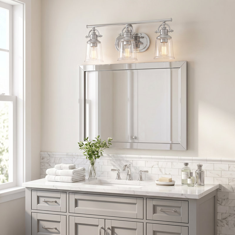Chelles Grant 3-Light Polished Chrome Vanity Light