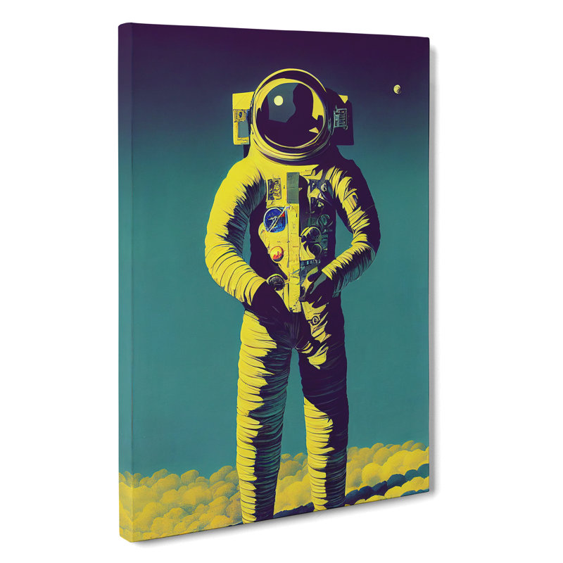 Glowing Astronaut - Wrapped Canvas, 76cm H x 50cm W