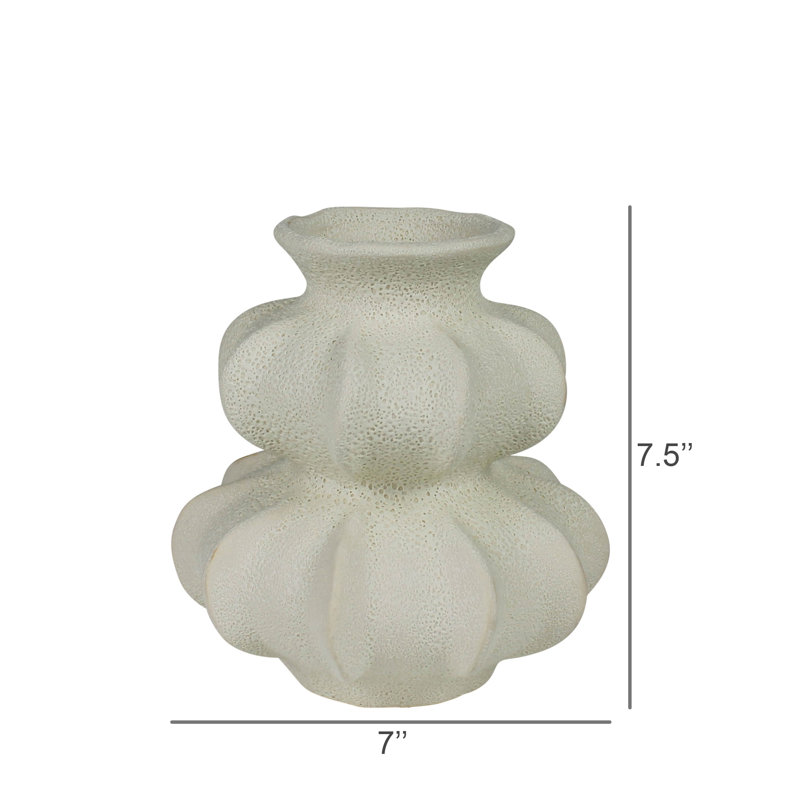 Vase, céramique - petit, H 7,5 po x l 7 po x P 7 po