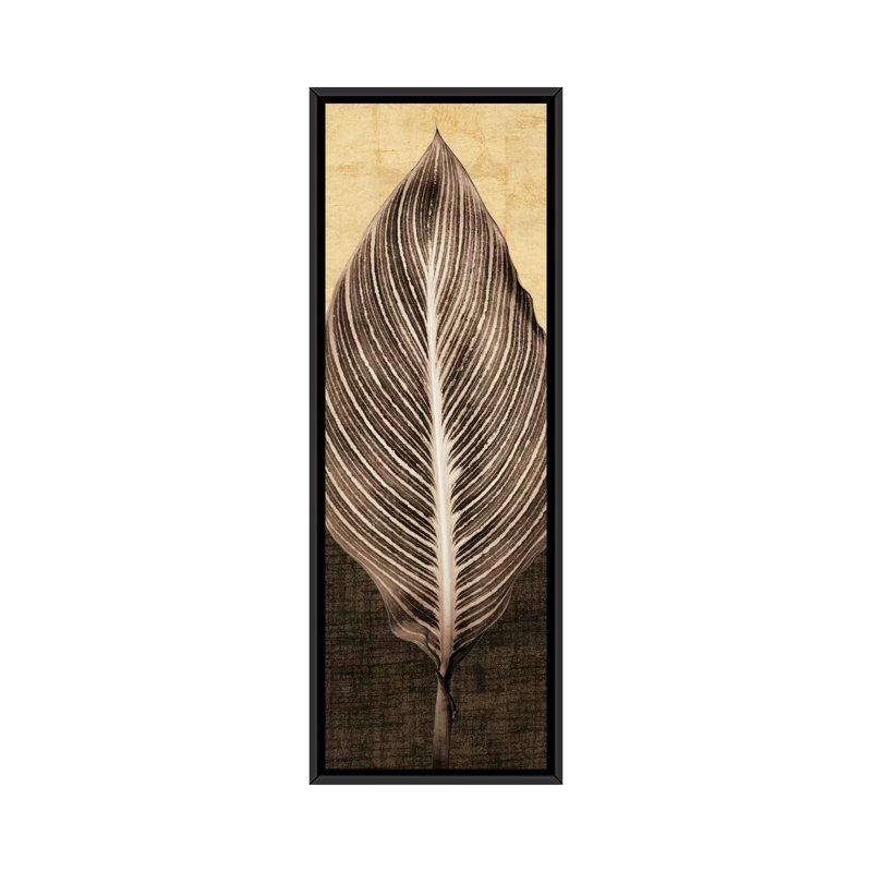 «Palm Leaf I», impression sur toile, H 36 po x l 12 po x P 1,5 po, Cadre noir