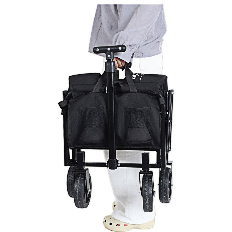 Expandable Dual-Layer Utility Wagon, Black