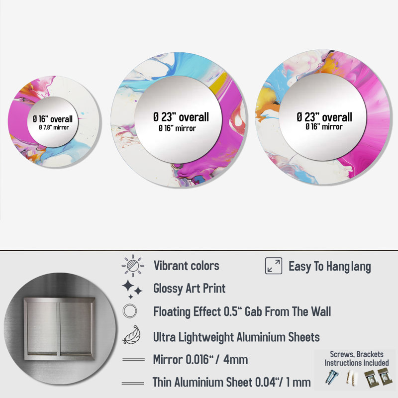 Prier Metal Round Mirror