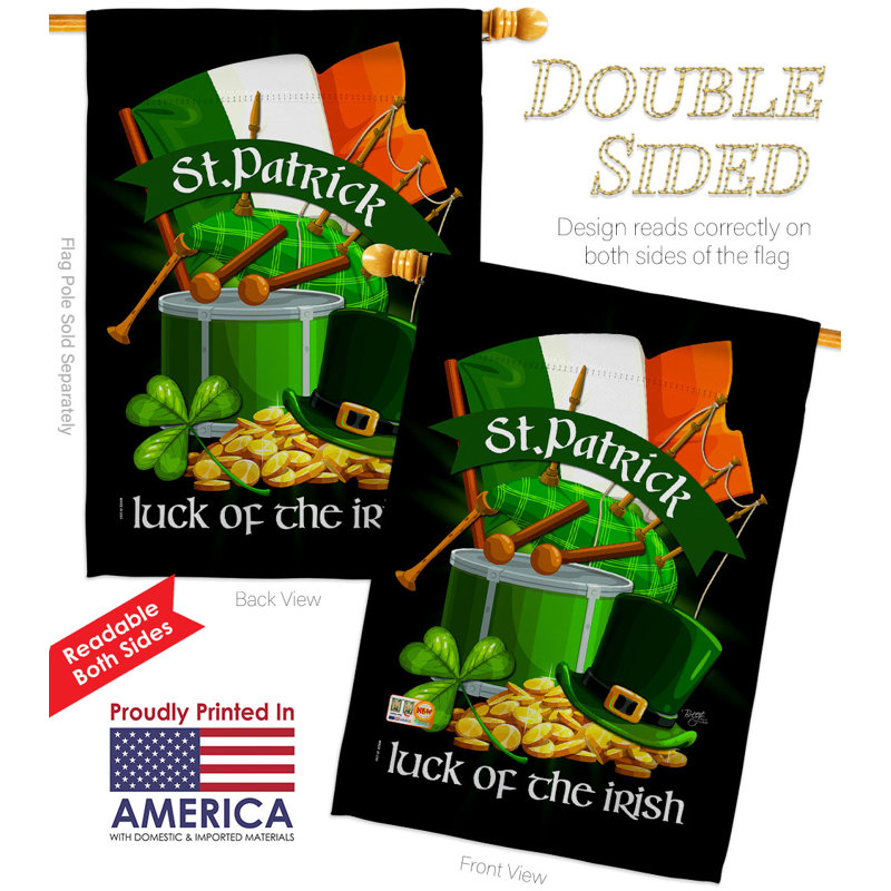 Drapeau de maison 40 x 28 po Luck of the Irish