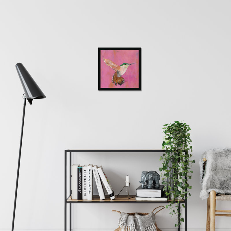 Sweet Hummingbird I by Mehmet Altug - Painting, Black Framed Paper Print, 34cm H x 34cm W