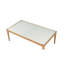 Table basse transitionnelle avec plateau en verre