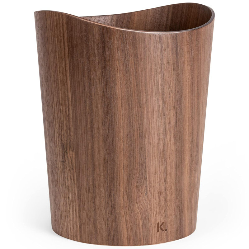 Manufactured Wood Open Waste Bin - 9L, Walnut