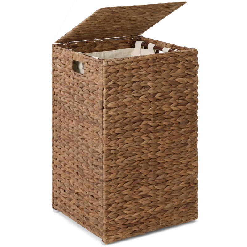 Petit panier à linge avec couvercle, Châtaigne