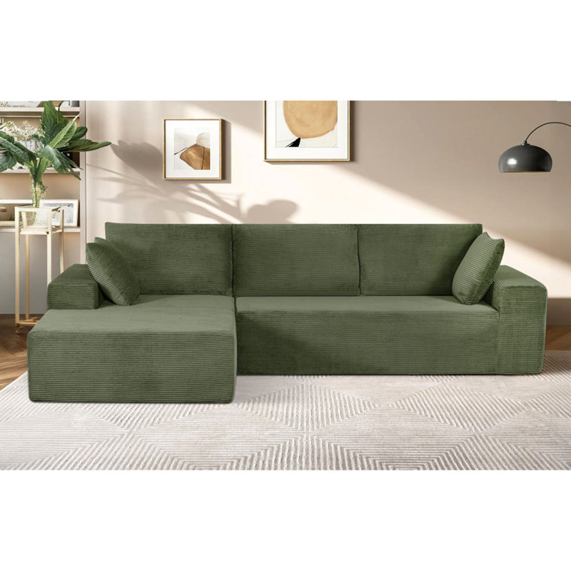 Canapé modulaire convertible en velours côtelé doux, canapé confortable moderne avec rembourrage en mousse complète, canapé-lit confortable pour le salon et la chambre à coucher