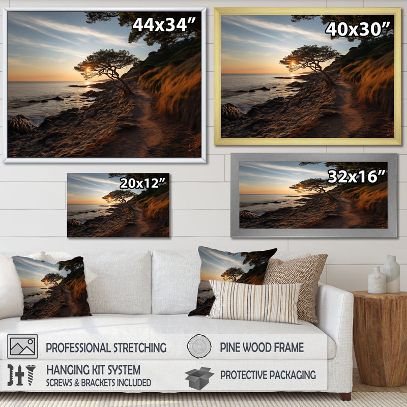 Golden Sands A hypnotisant, impression sur toile, H 12 po x l 20 po x P 1 po, Cadre naturel flottant
