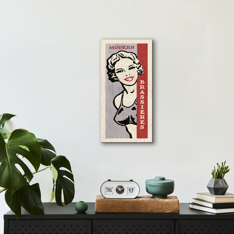 Art moderne en verre moderne "Brassières moderne" par Erin Clark, H 24 po x l 12 po