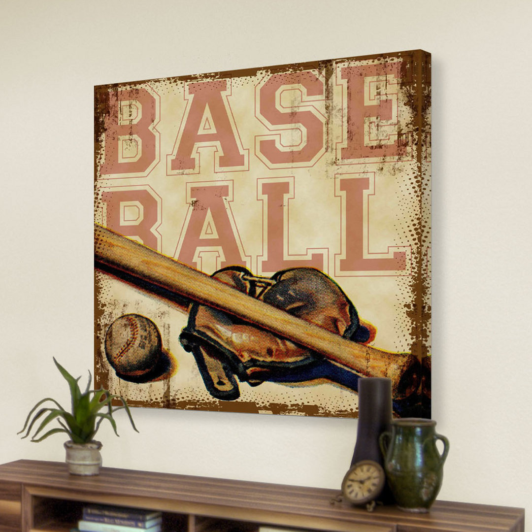 Baseball by Saturday Evening Post Print on Wrapped Canvas Marmont Hill 
