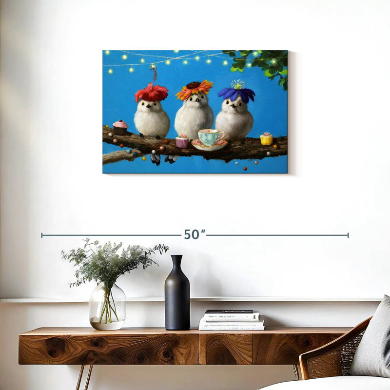 Garden Party Birds, H 20 po x l 30 po