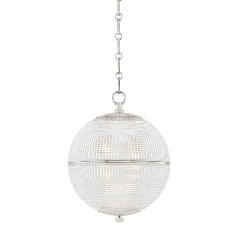 Luminaire suspendu sphère n ° 3 par Mark D. Sikes, Nickel poli, H 16,75 po x l 13 po x P 18,25 po