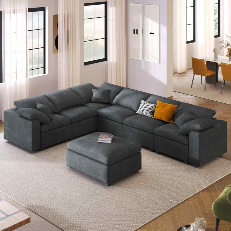 Canapé modulaire rembourré Avrilynn, Gris
