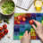 Ambesonne Retro Cutting Board Large Size Rainbow Retro Patchwork Multicolor