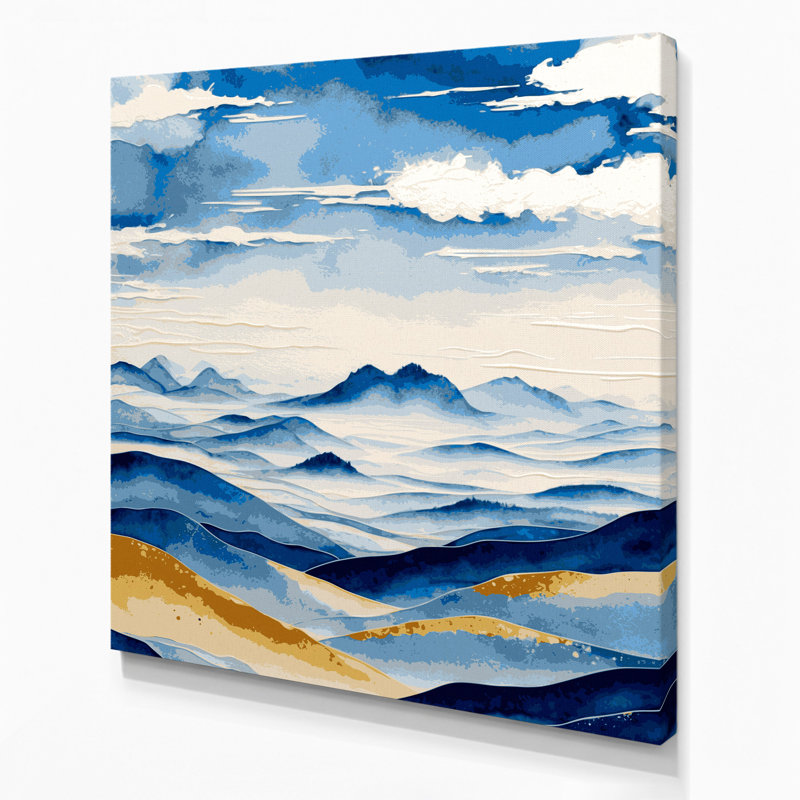 «Watercolor Landscape 15», art mural sur toile grise, 12" H x 12" W