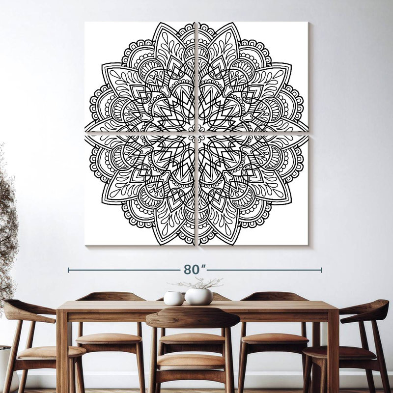 Mandala méditatif, H 74 po x l 74 po