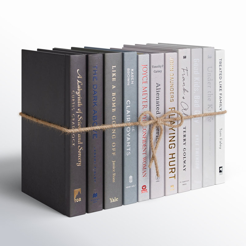 Decorative Books - Grey Ombré Book Bundle - 1 Foot of Grey Books