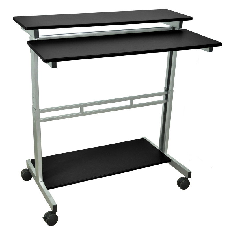 WorkplaceEssentials AV Cart with Casters, Black
