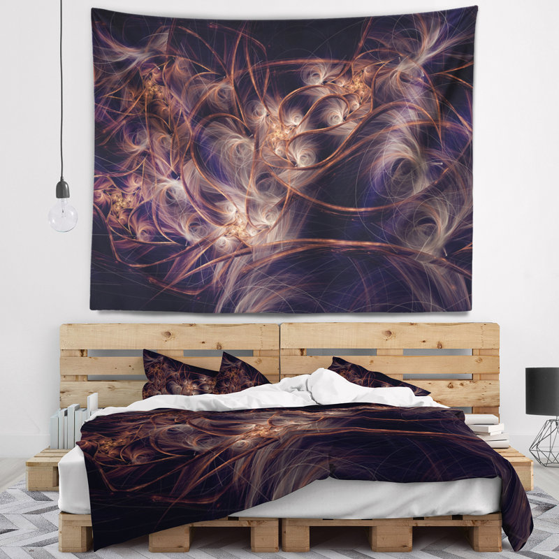Tapisserie fleur d’art numérique floral, H 32 po x l 39 po