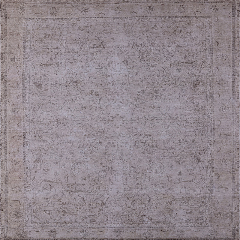 Tapis oriental gris Canfield, Carré 8 pi