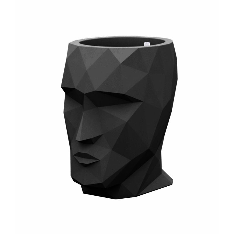 Adan Resin Statue Planter, 39.25" H x 37.75" W x 27.5" D, Black