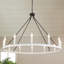 Lustre de style campagnard à 12 lumières en forme de bougie de style campagnard Moomal-1636095600-1648122800