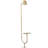 Collette retro brass and gray round base floor lamp