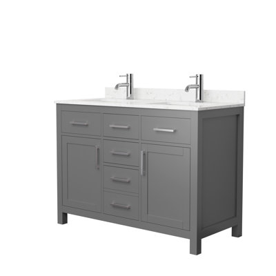 Beckett 48" Freestanding Double Bathroom Vanity with Cultured Marble Top