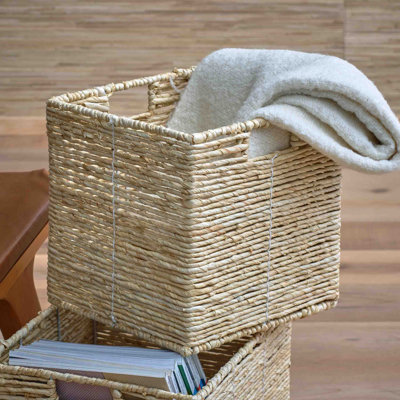 Beachcrest Home™ Crumrine Corn Leaf And Metal Decorative Basket