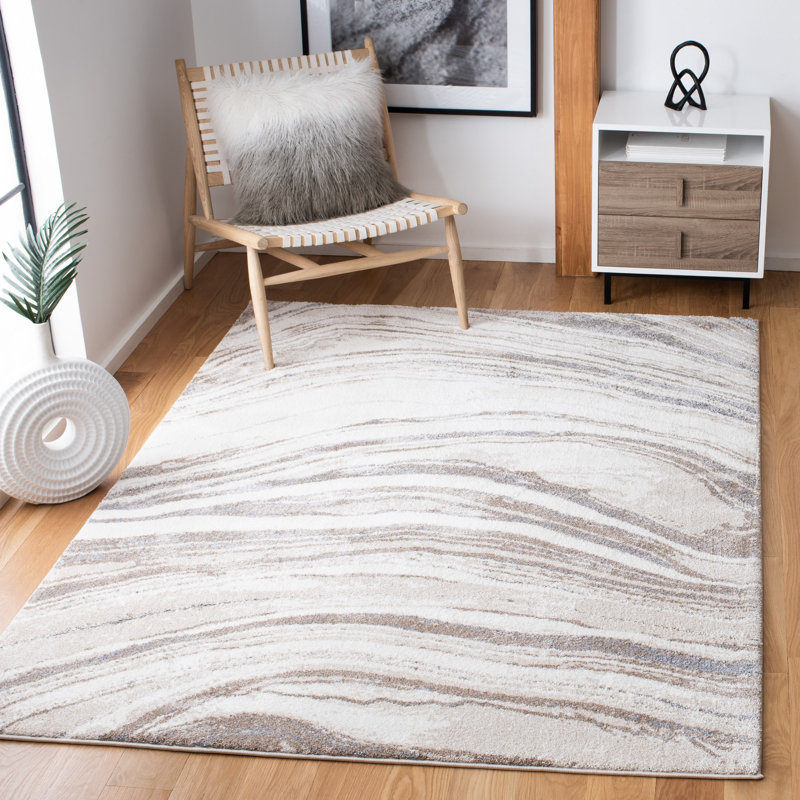 Makenna Ivory/Gray Area Rug, Rectangle 8' x 10'
