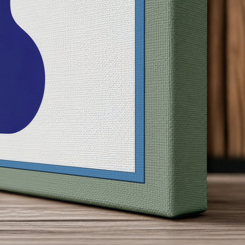 Geometric Vase Burst Mid-Century - Wrapped Canvas, 36x24 - 91.4 x 61.0 cm, Sage Border