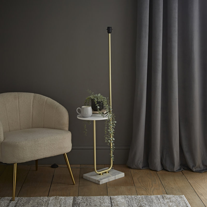 Bashar 131Cm Tray Table Floor Lamp (base only), Gold