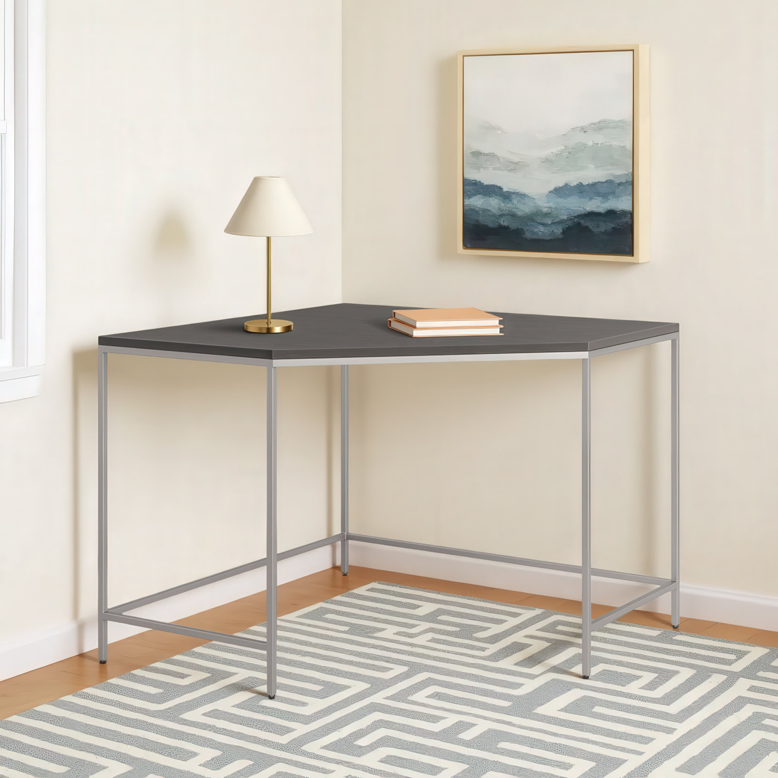 Loki Writing Desk, Black Wash Poplar
