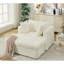 Chaise longue surdimensionnée en velours côtelé avec repose-pieds et fauteuil inclinable-688414055