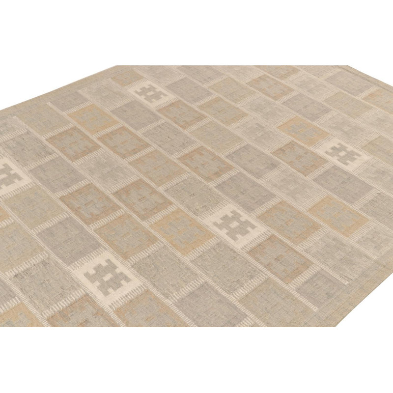 Scandinavian Wool Geometric Area Rug, Rectangle 5' x 8'