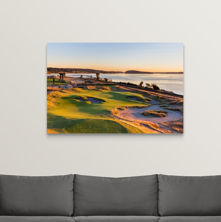 « chambres bay golf course, trou # 17 », reproduction de photo, H 20 po x l 30 po x P 1,25 po, Toile tendue