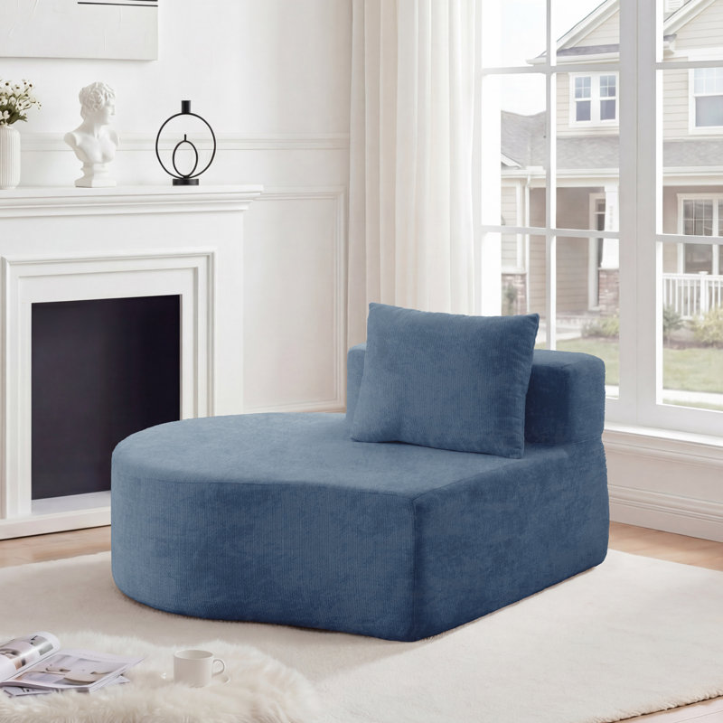 Canapé modulaire rembourré Boneless, Bleu, Left