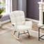 Fauteuil à bascule crème blanc avec tissu doux et structure en métal robuste pour un confort et une détente ultimes