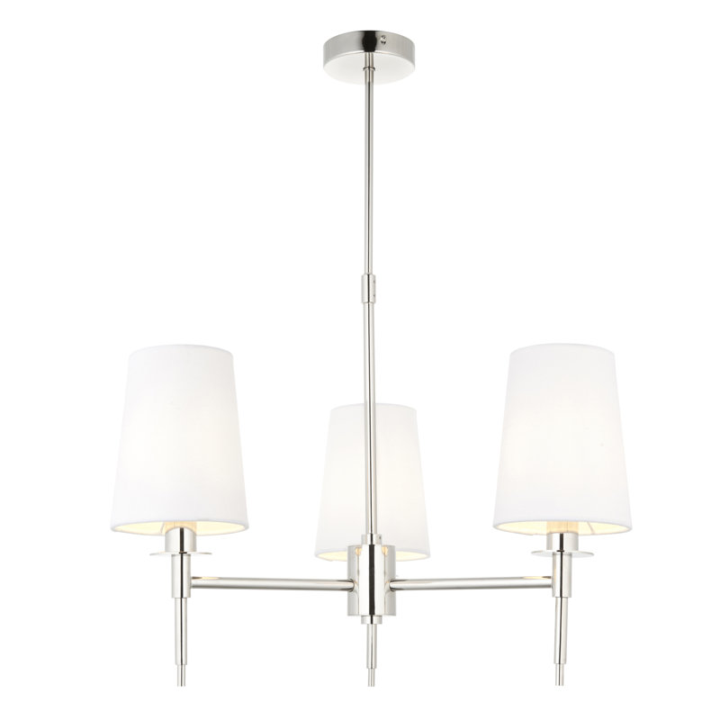 Devi 3 - Light Shaded Chandelier, Bright Nickel