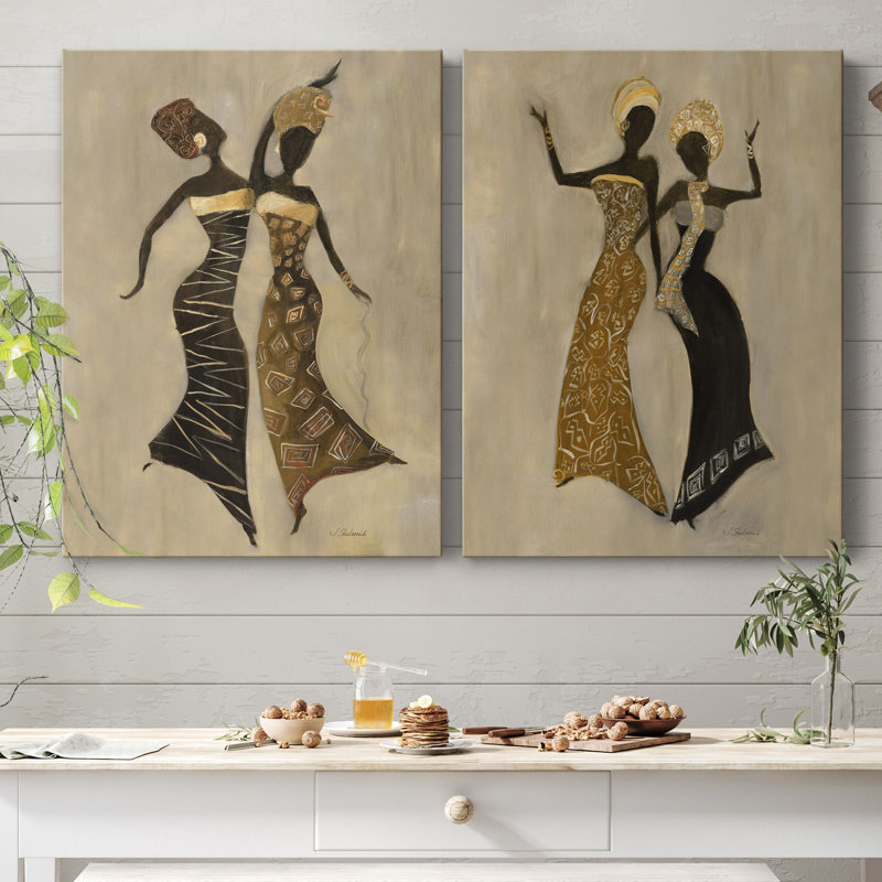 «Celebration I», ensemble de 2 reproductions d'art, Pas de tapis, H 32 po x l 48 po x P 1 po, Toile tendue